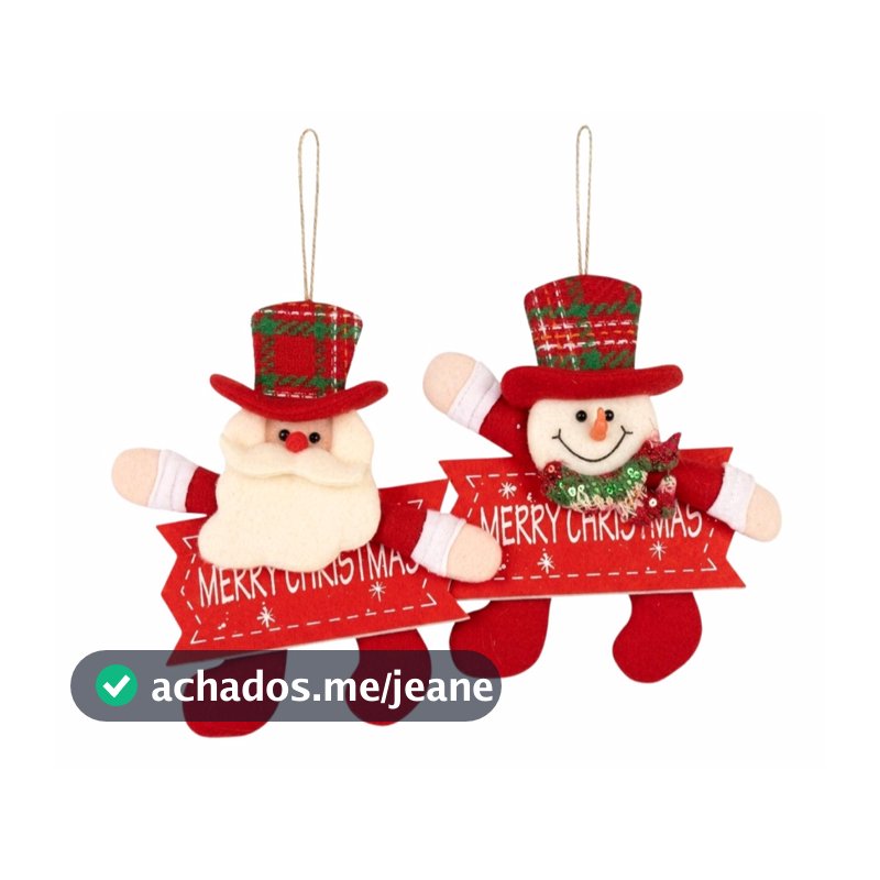 Enfeite De Natal Pendurar Para Porta E Árvore Placa Feliz Natal Papai Noel Boneco De Neve Feltro