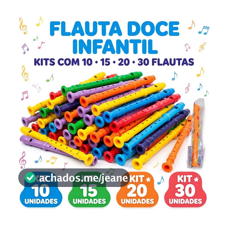 Kit Flauta Doce Brinquedo Infantil Prenda Presente Atacado Festa Junina Pescaria Lembrancinha Sopro