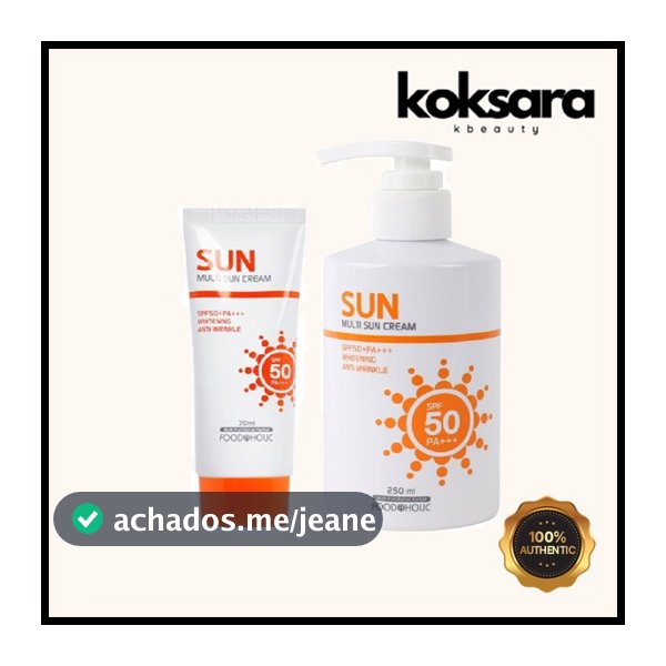 foodaholic multi sun cream spf50 pa+++ 3 in1 smart care 2 types (70ml, 250ml)