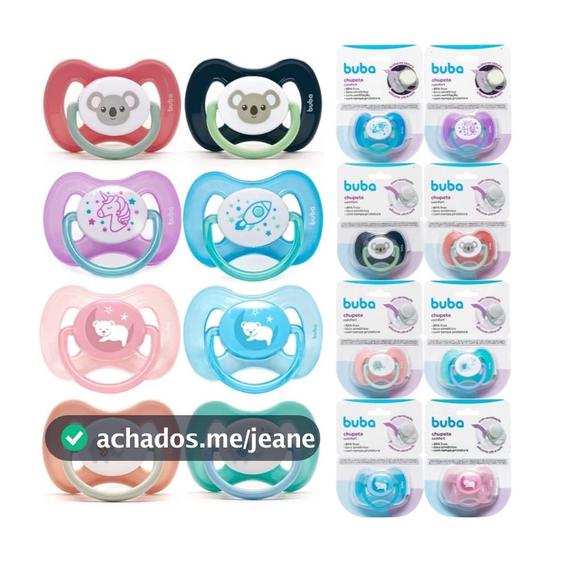 Chupeta Buba Tamanho 1 Comfort Utra Soft Infantil 0 a 6 meses (Varias Variações de Cores)