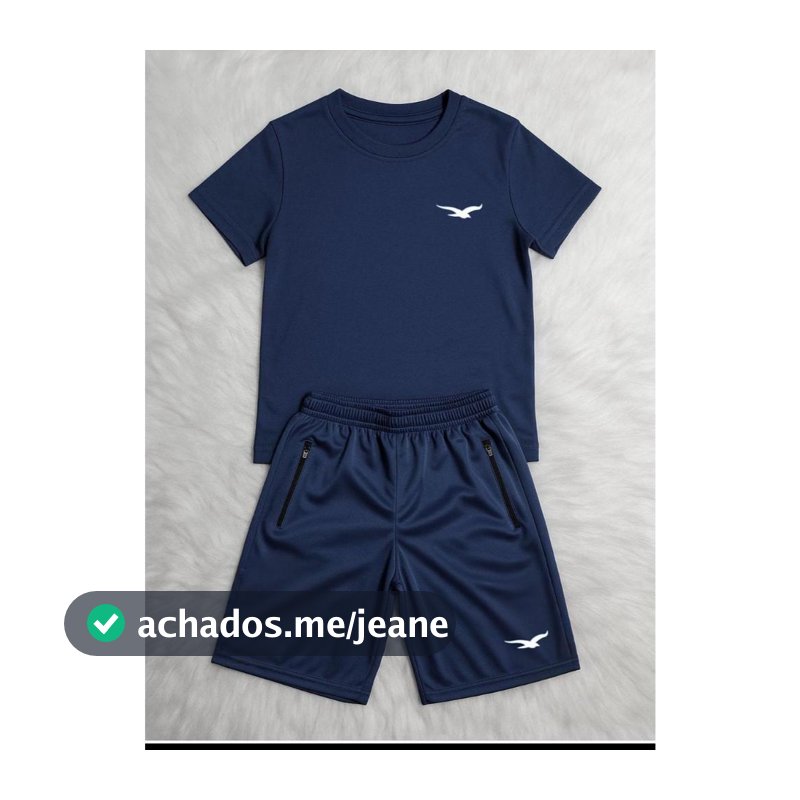 Camiseta E Bermuda  Infantil Com Bolsos 04 á 16 Moda Infantil Roupa De Criança Para Ir para escola