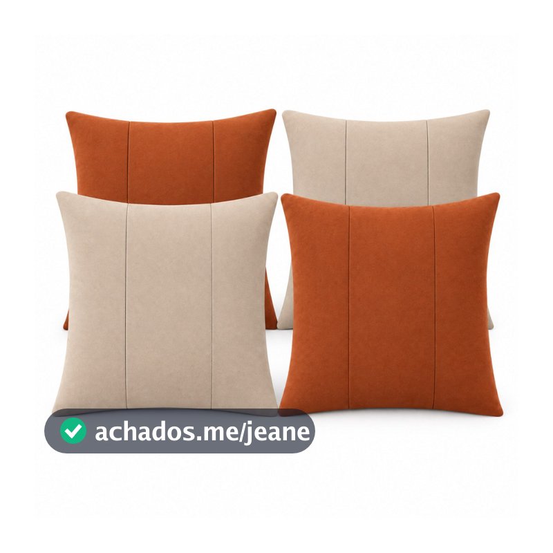 Kit 4 Capas de Almofada Suede 45x45 Veludo Zíper Invisível Decorativa Sofá Sala Quarto Decoração
