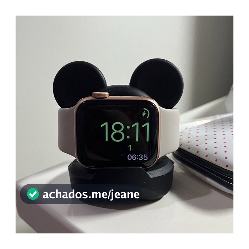 Suporte Mickey p/ Carregador Apple Watch Original Series 1, 2, 3, 4, 5, 6, 7, 8, 9 Ultra e SE não acompanha carregador.
