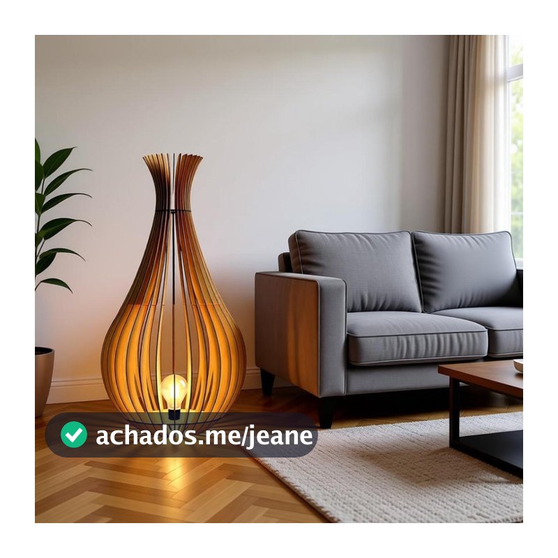 Abajur Grande de Chão GOTAS DE ORVALHO MDF Luminária -