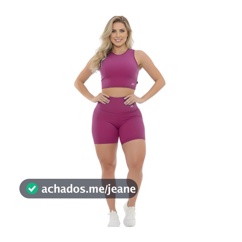 Conjunto Bermuda Blackout Moda Titness Zero Transparencia