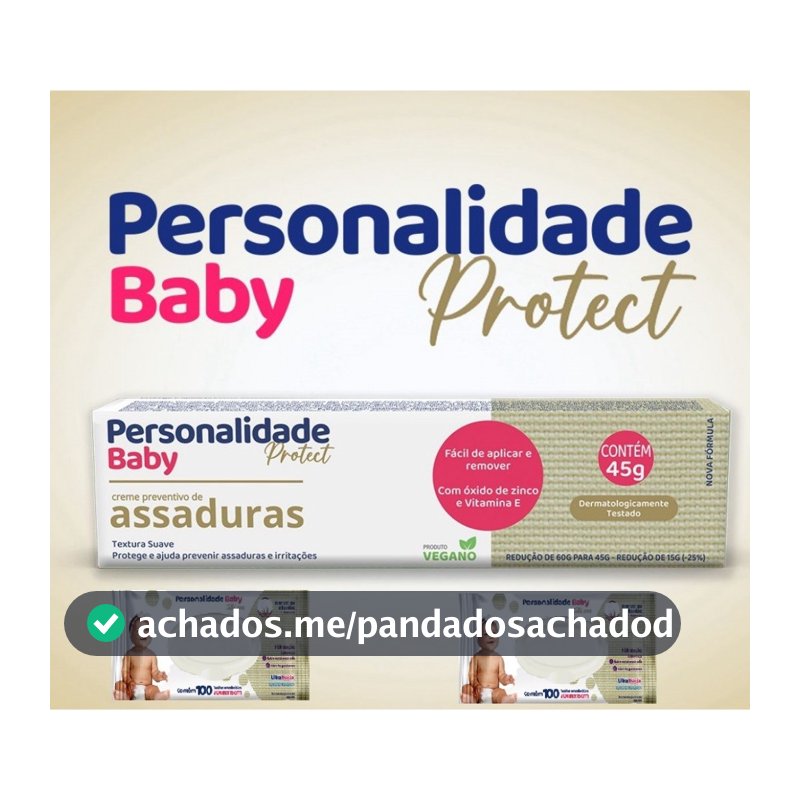 Kit com 3 Creme Pomada de Assadura Bebe 45gr Cada - Personalidade Baby