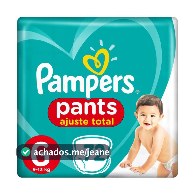 Fralda Pampers Pants Ajuste Total Jumbo G 72 Unidades