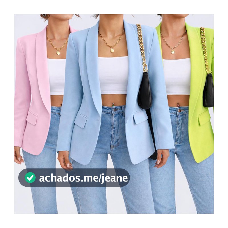 Blazer feminino do P ao G3 plus size Alfaiataria Casaquinho social com e sem Botoes verão 2027 2028 levinho e fresco