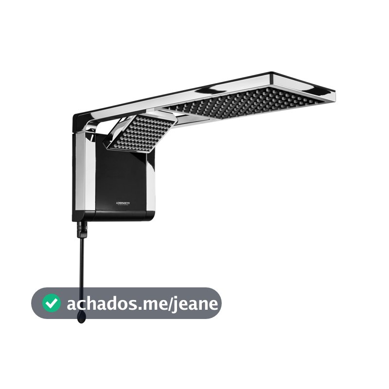 Chuveiro Elétrico Ducha Acqua Duo Ultra Preto Cromado 220V 7800w 6800W Lorenzetti