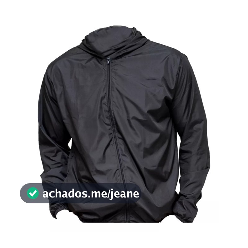 Corta Vento Jaqueta Masculino Lisa com Capuz e Bolso e ziper