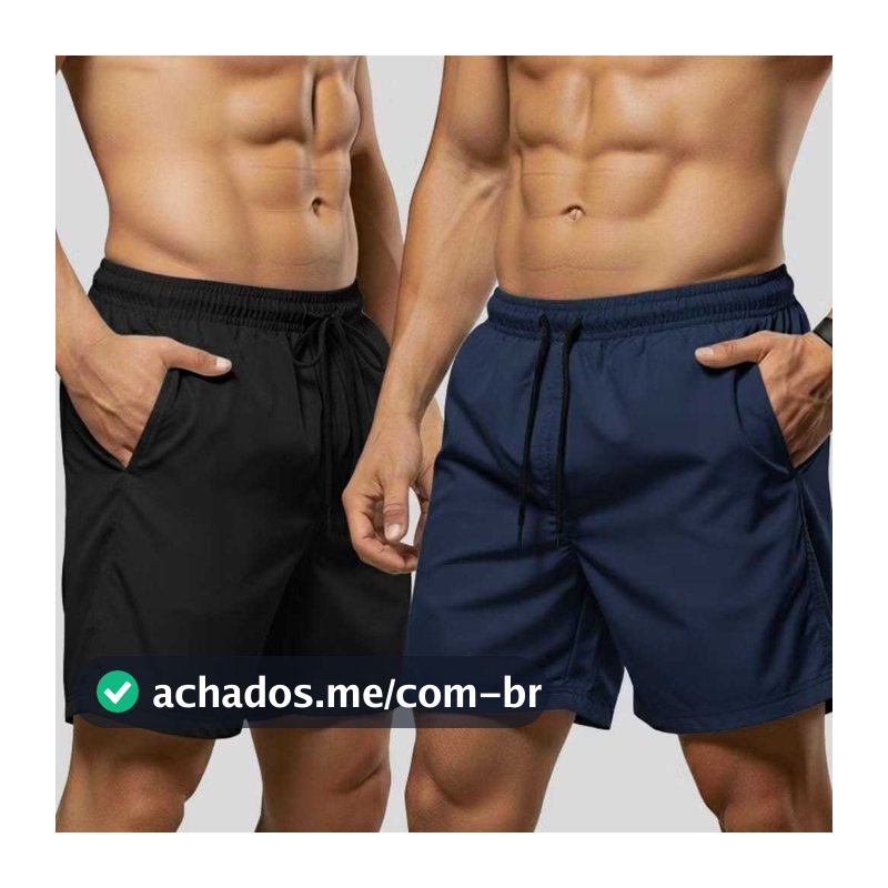 KIT 2 Bermuda Shorts Tactel com Elastano Academia Corrida CASUAL