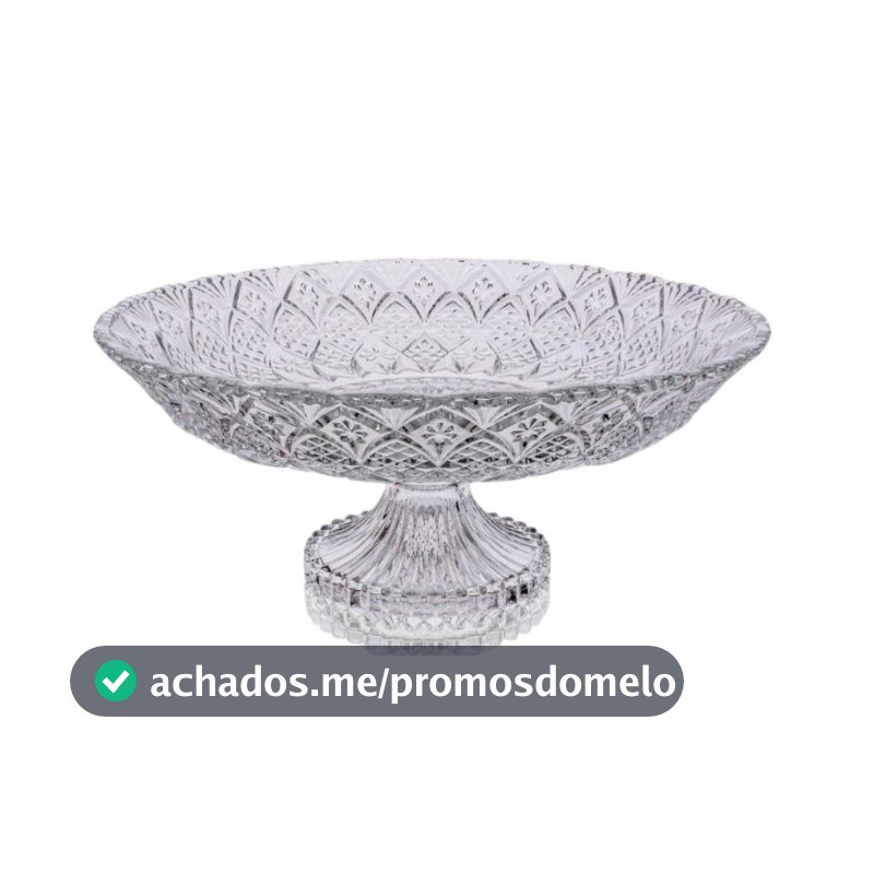 Fruteira Centro de Mesa de Vidro com Pé 30cm Malaga