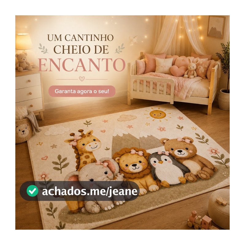Tapete Infantil Antiderrapante 1,00x1,50m Quarto Criança Bebê Menino Menina Decoração
