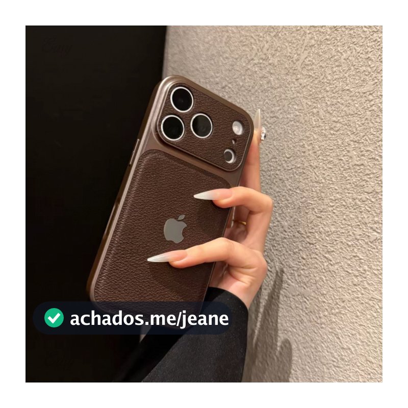 Capas protetoras com padrão de lichia de janela grande de alta qualidade, adequadas para iPhone 17 16 15 14 13 Pro Max,