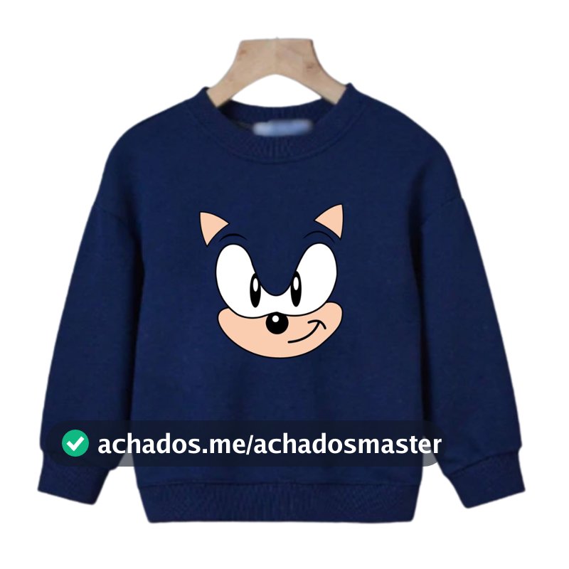 Moletom Infantil Gola Careca Estampas Desenho Animado Criança Video Game