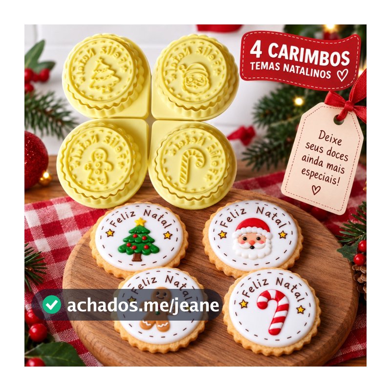 Kit Cortadores Com Carimbos Bolachas De Natal BlueStar Marcador Biscoito Confeitaria Pasta Americana Biscuit - 8 Peças