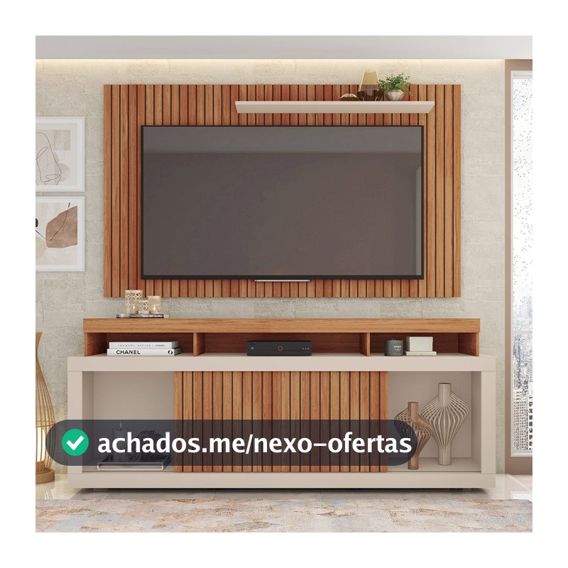 Rack Painel Para TV até 65 Polegadas Marrom Life Caemmun