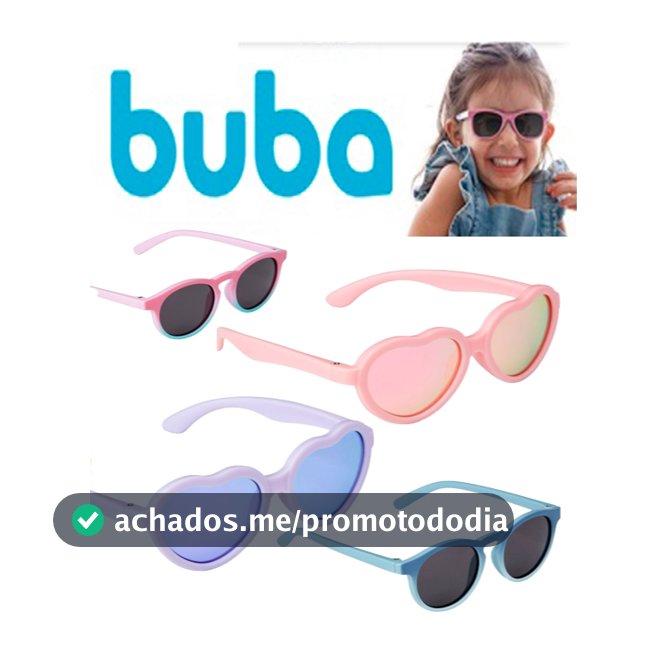 Óculos de Sol Para Bebê Fléxível Proteção UVA UVB Buba Com Estojo