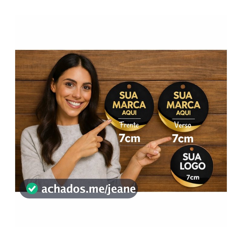 Tag Redonda 7x7cm Personalizada Frente e Verso Alta Qualidade para Lembrancinhas Brindes e Produtos