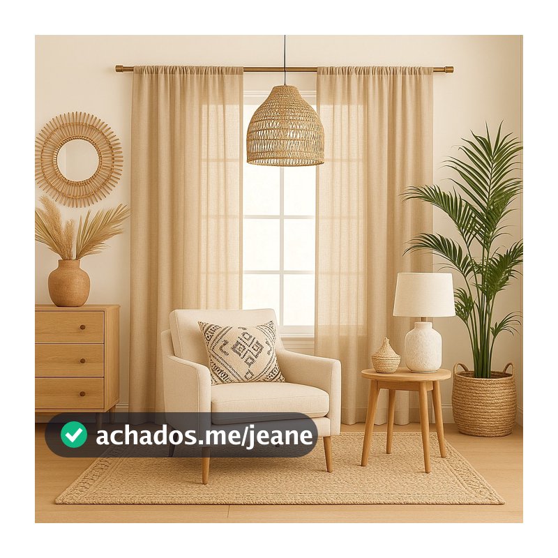 Cortina Linho Passa Varão Boho Luxo Decoração Aconchegante Varios Tamanhos e Cores