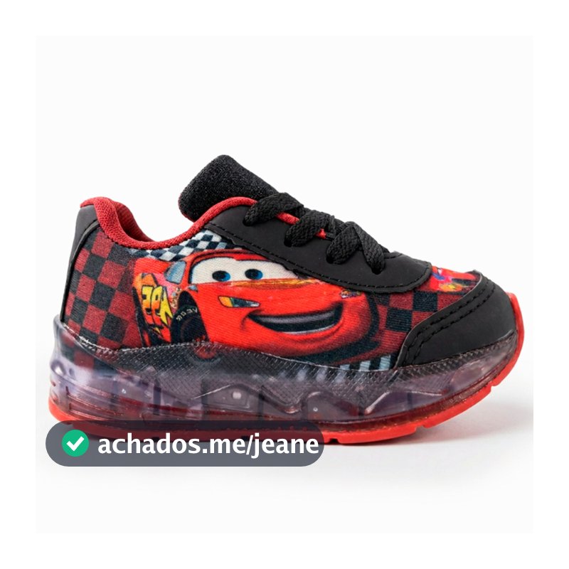 Tênis Infantil Masculino Carros Relâmpago McQueen Com Luzinha Promoção