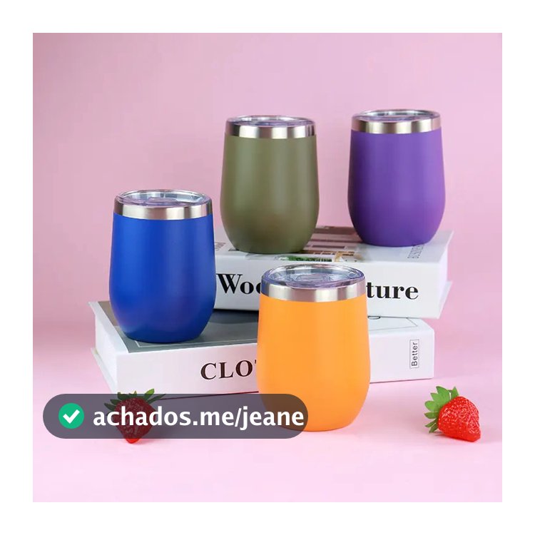 Copo Caneca Termica Com Tampa 360ML Inox Envio Imediato