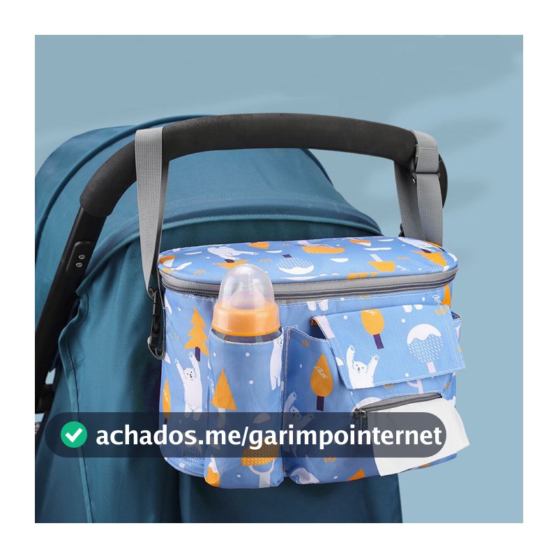 Bolsa Organizadora De Carrinho De Bebê Porta Fralda/Mamadeira,/Lenço Umedecido/Passeio