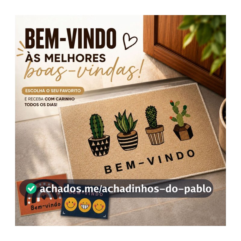 Tapete De Porta Bem Vindo Capacho 40cm X 55cm Estampado Decorativo