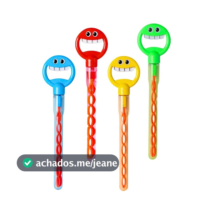 Kit 4 Bolha de Sabão Divertida com Carinha Feliz Colorida pra Festa Lembrancinha Infantil Barata Top
