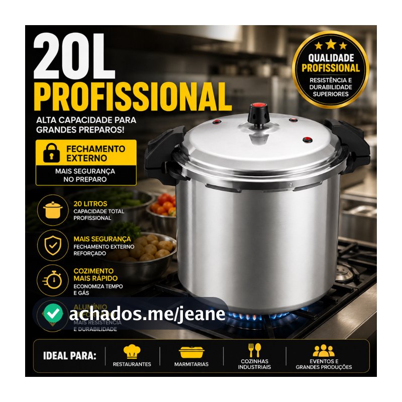 Panela de Pressão 20 litros Profissional com Fechamento Externo