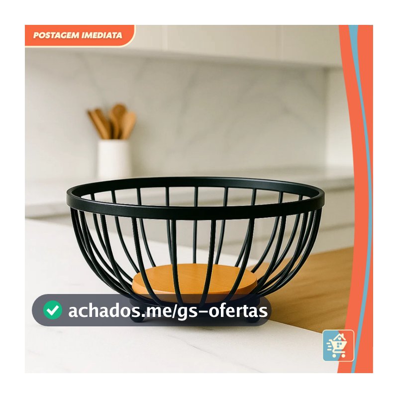 Fruteira de Mesa Estrutura em Ferro e MDF – Design Elegante, Durável e Funcional