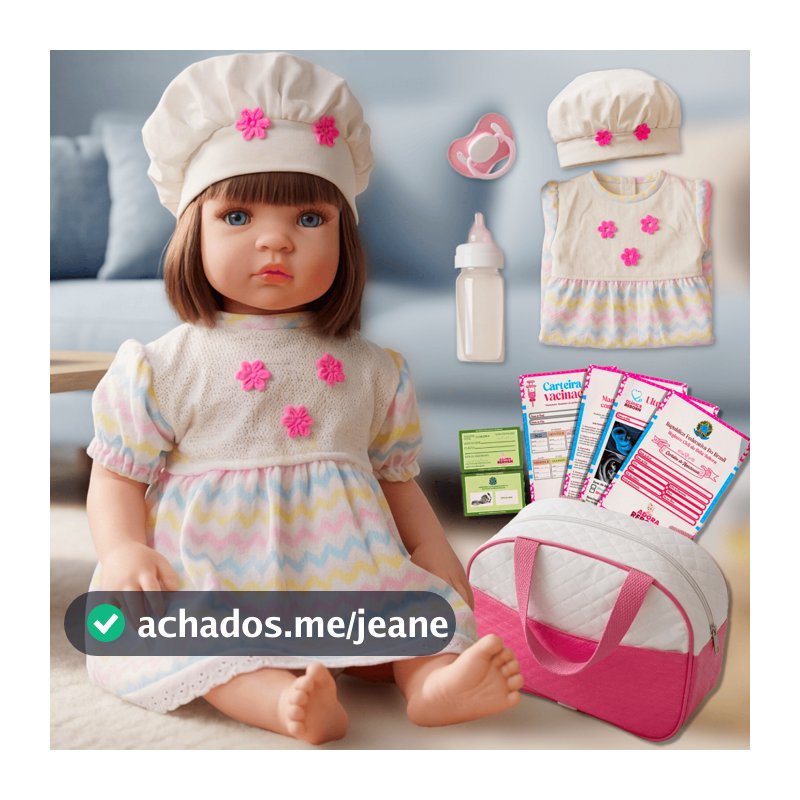 Boneca Bebê Reborn Luxo Realista de Silicone Pode Dar Banho Envio Imediato