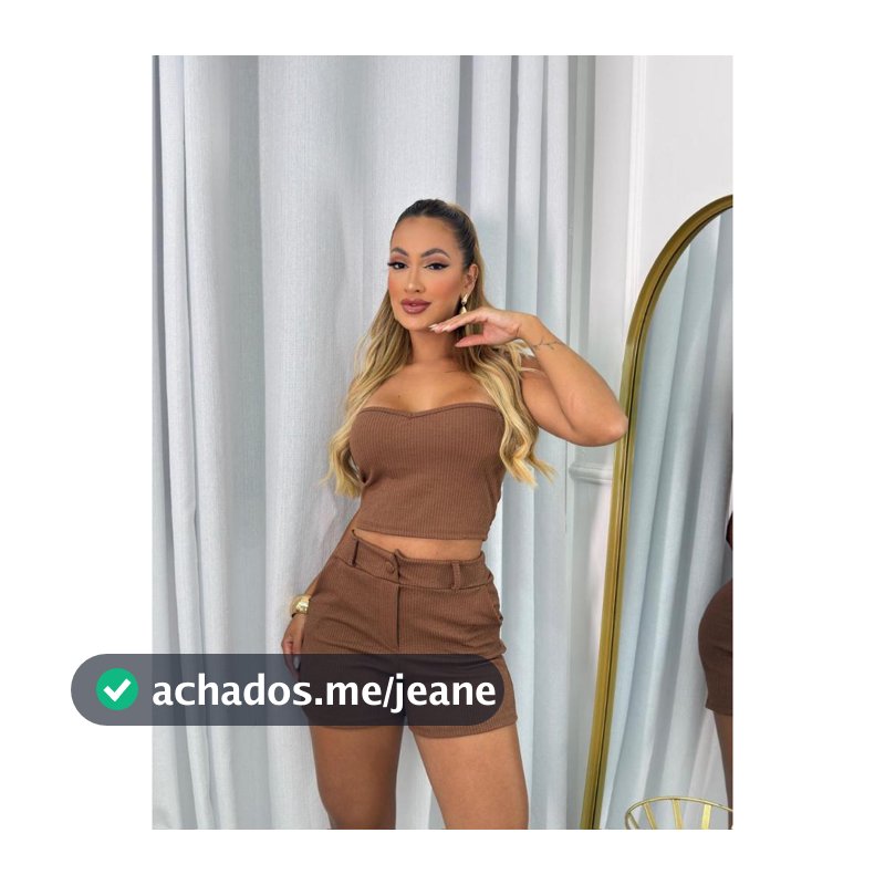 Conjunto Coração Cropped Tomara que Caia e Short Curto com Bolso e Fecho Botão Tecido Ribanna Casual Festas