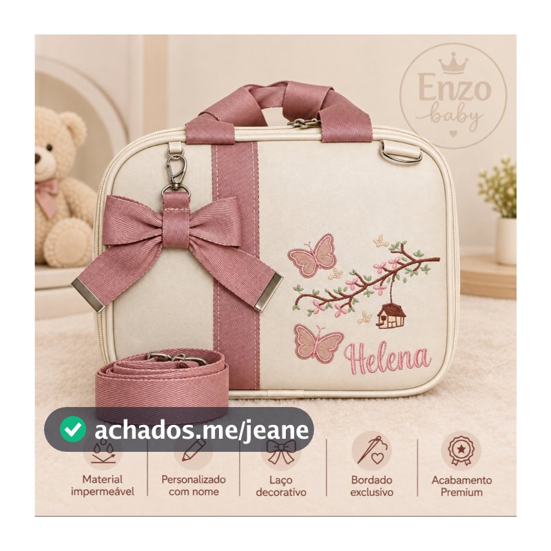 necèsserie frasqueira maternidade personalizada luxo com alça regulável
