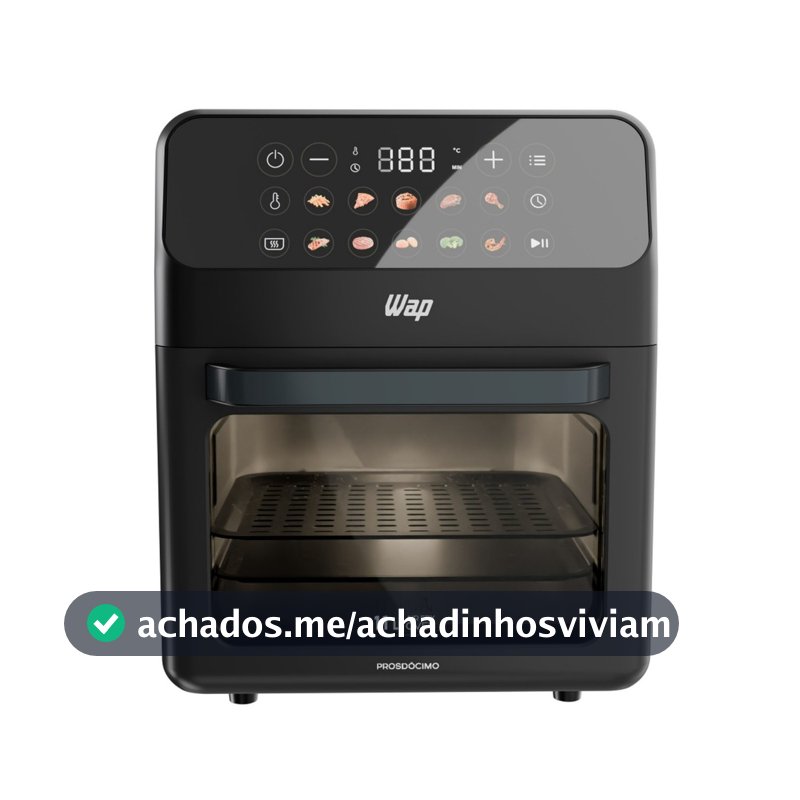 Air Fryer 11 em 1 Oven Digital Wap Waod4 Painel Touch 11l Fritadeira Elétrica 10 Receitas Pré-programadas