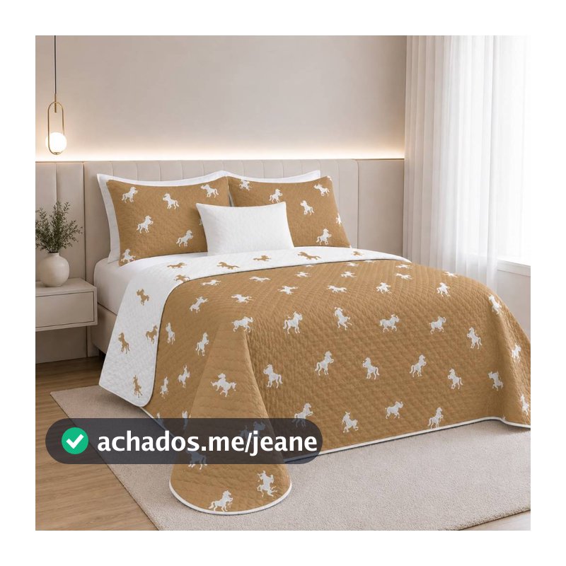 Colcha Cobre Leito Dupla Face Solteiro Queen King Super king – Tema Vaquejada Cavalo Sertanejo Fazenda Sitio Country