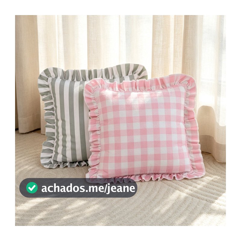 Ins estilo coreano listrado babados saia travesseiro casa tecido estilo americano sofá decoração xadrez fronha