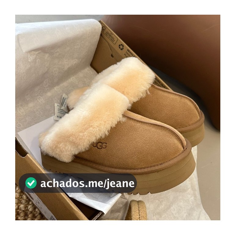 Ug 2025 Novo Baotou Fundo Grosso Moda Chinelos Quentes De Pelúcia 35-45