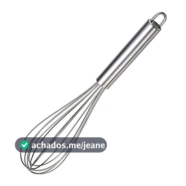 Batedor de Ovo em Aço Inox Reforçado Fouet Grande 40cm PEQUENOS DETALHES
