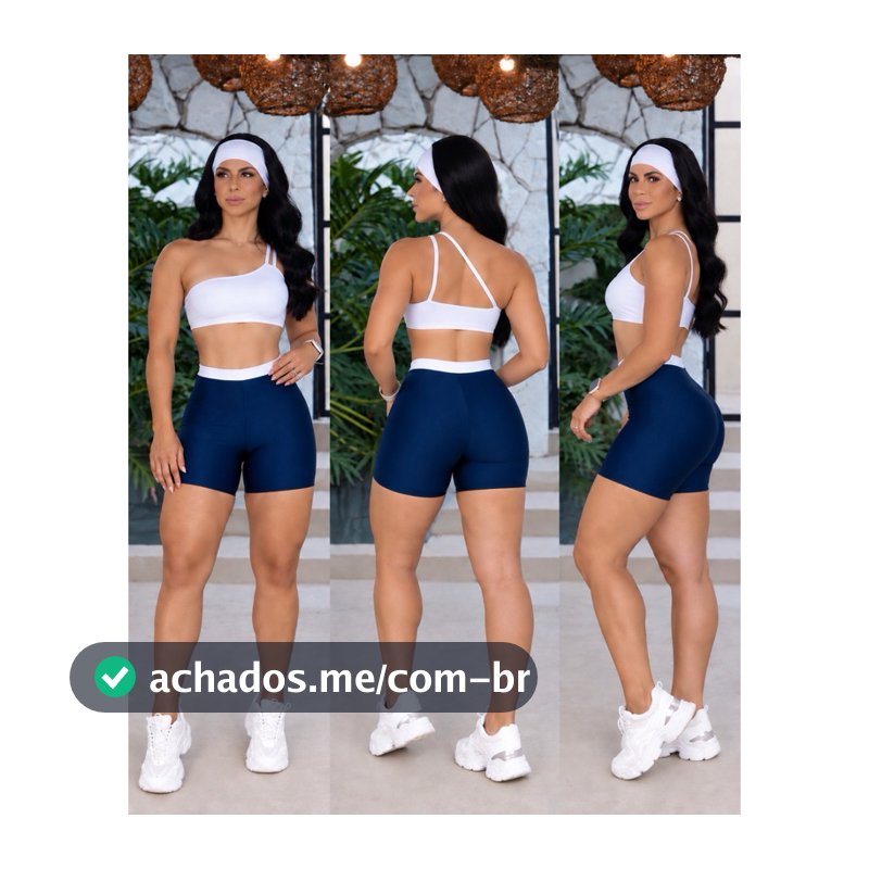 conjunto de short cross top nula manga fitness academia