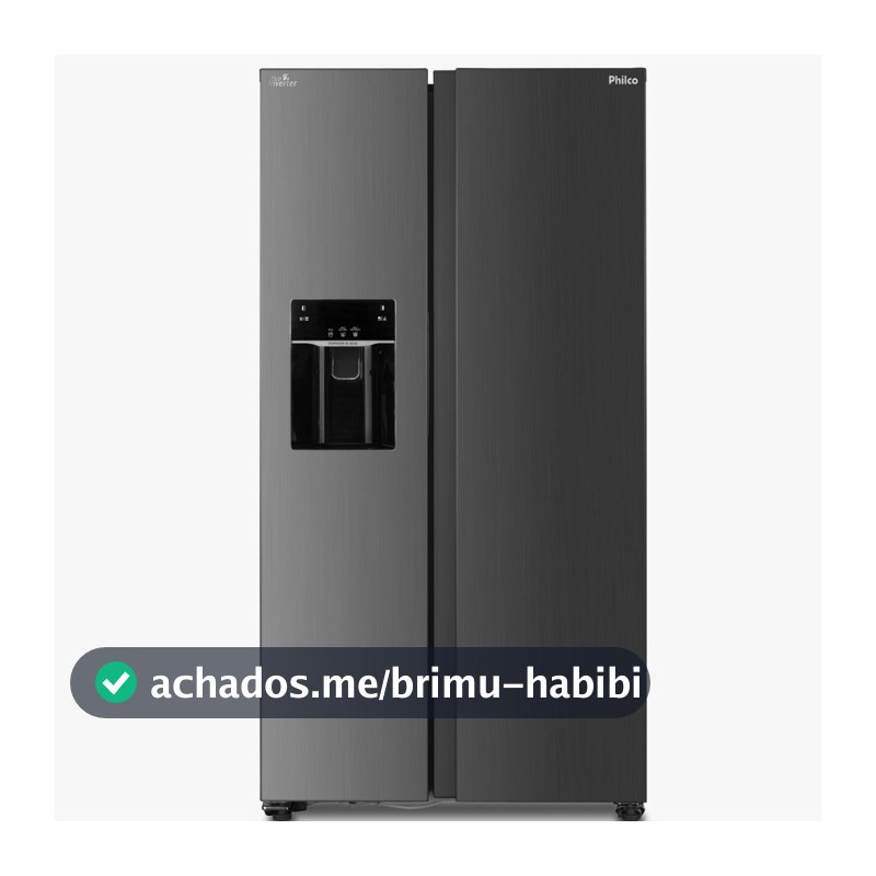 Geladeira | Refrigerador Philco Frost Free Eco Inverter 513L Dispenser de Gelo e Água Inox
