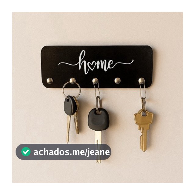 Porta Chaves Minimalista HOME em MDF Preto