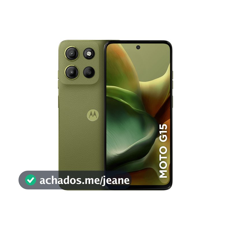Smartphone Motorola Moto G15 256GB, 4G LTE, 12GB RAM Boost, Camera 50MP, Tela FHD+ 6.7" - Verde