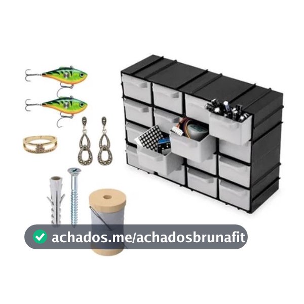 Organizador Modular 16 Gavetas 7001 – Organização Fácil para Ferramentas, Bijuterias e Materiais