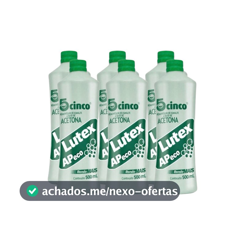 KIT Removedor de Esmalte 500ml Lutex Acetona Uso Profissional (6 unidades)