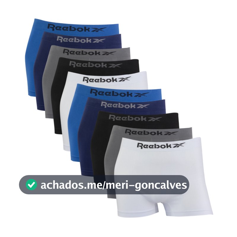 Kit 10 Cuecas Reebok Boxer Classic Microfibra Sortido