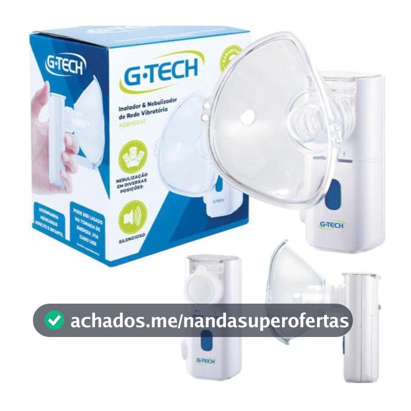 Nebulizador Sem Fio Recarregável Inalador G-tech Nebmesh 2