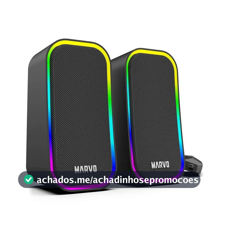 Caixa de Som Marvo SG-285, RGB, 3W RMS, Preta, SG-285-BK