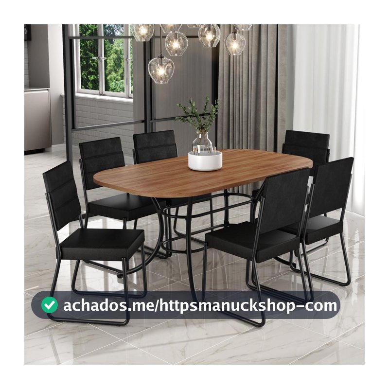 Conjunto Sala de Jantar com Mesa e 6 Cadeiras Fênix Carraro