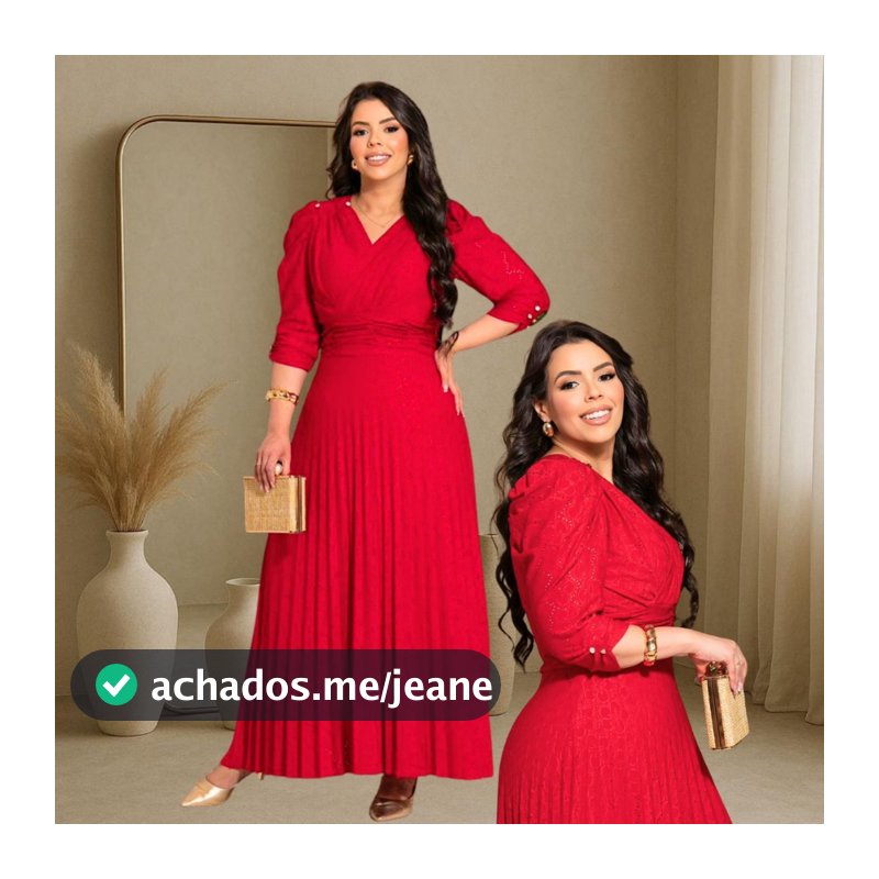Vestido Longo Juliana no Tecido Malha Lese Premium Elegante Plissado Ideal para Momentos Especiais!